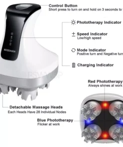 4D Electric Scalp Massager with Red & Blue Light Therapy