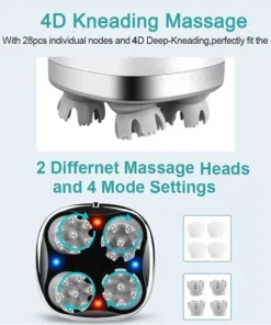 4D Electric Scalp Massager with Red & Blue Light Therapy