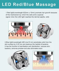 4D Electric Scalp Massager with Red & Blue Light Therapy
