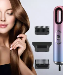 Compact 3-in-1 Anion Hair Dryer with Straightening Comb and Overheat Protection