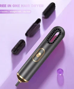 Compact 3-in-1 Anion Hair Dryer with Straightening Comb and Overheat Protection
