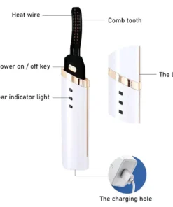 3-Gear Adjustable Heated Eyelash Curler: Portable & Anti-Scald