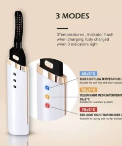 3-Gear Adjustable Heated Eyelash Curler: Portable & Anti-Scald