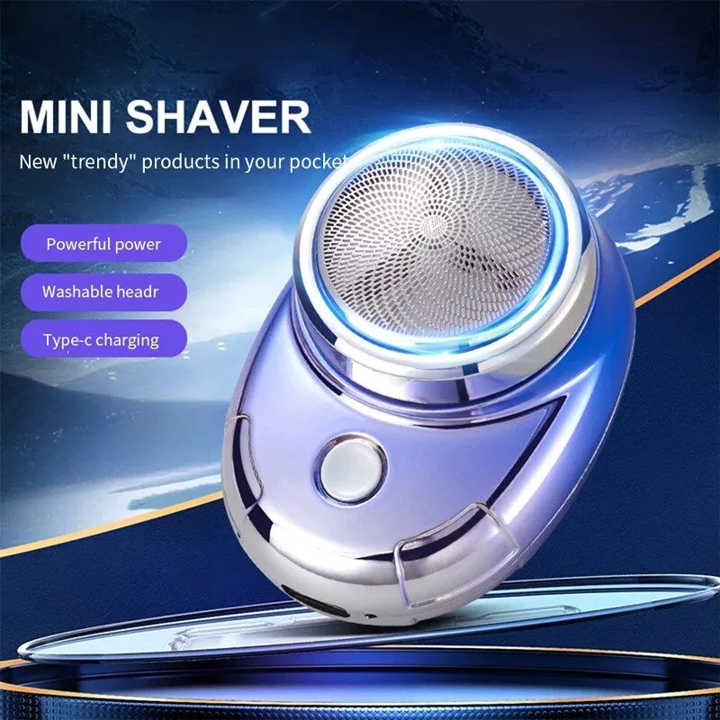 Portable Mini Electric Shaver for Men with Triple Blade – Rechargeable, Washable & Cordless