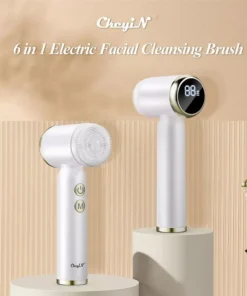 6-in-1 Ultrasonic Facial Cleanser: Electric Auto-Rotating & Waterproof Brush for Deep Pore Cleaning