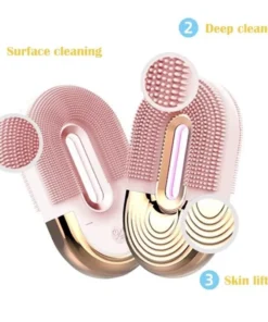 Ultrasonic Silicone Facial Cleansing Brush with Wireless Charging