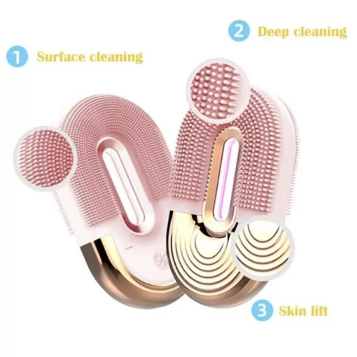Ultrasonic Silicone Facial Cleansing Brush with Wireless Charging