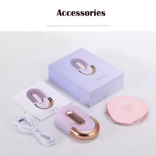 Ultrasonic Silicone Facial Cleansing Brush with Wireless Charging