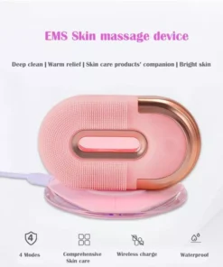 Ultrasonic Silicone Facial Cleansing Brush with Wireless Charging