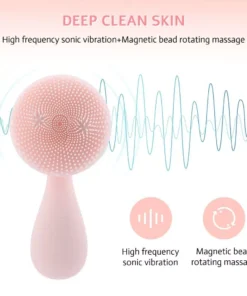 Electric Silicone Facial Cleansing & Massage Brush with Magnetic Charging