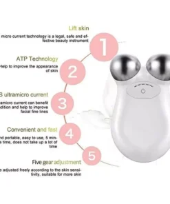 5-Gear Rechargeable Face Massager: Electric Micro-Current & 3D EMS Firming Technology
