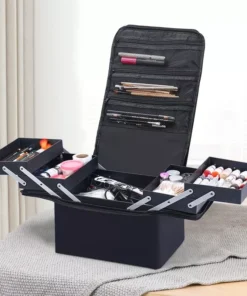 Large Capacity Multilayer Cosmetic Organizer Bag for Beauty Essentials