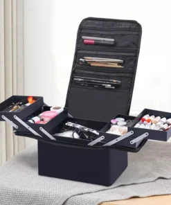 Large Capacity Multilayer Cosmetic Organizer Bag for Beauty Essentials