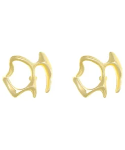 Liquid Metal Silver Irregular Stud Earrings