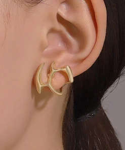 Liquid Metal Silver Irregular Stud Earrings