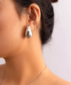 Chunky Vintage Gold & Silver Teardrop Earrings