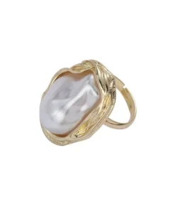 Chic French Vintage Pearl Ring: Trendy Adjustable Design