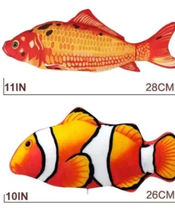 Interactive 3D Plush Fish Toy for Cats