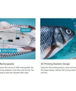 Interactive 3D Plush Fish Toy for Cats