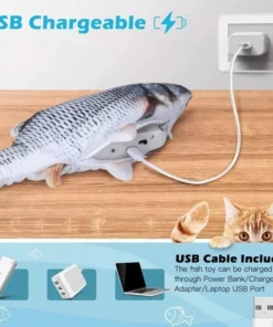 Interactive 3D Plush Fish Toy for Cats