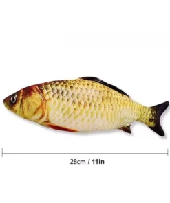 Interactive 3D Plush Fish Toy for Cats