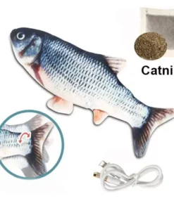Interactive 3D Plush Fish Toy for Cats