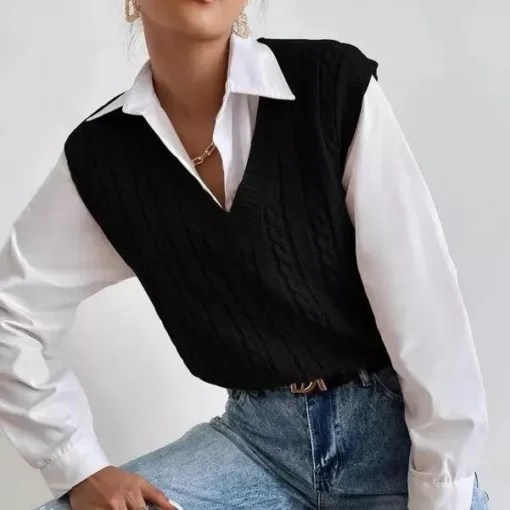Chic Autumn & Winter Sleeveless Knit Sweater Vest for Women