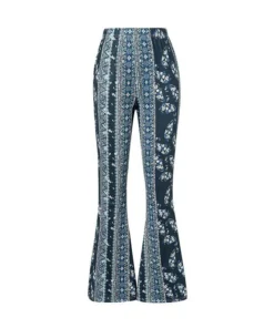 Floral Print High-Waist Flared Pants for Women