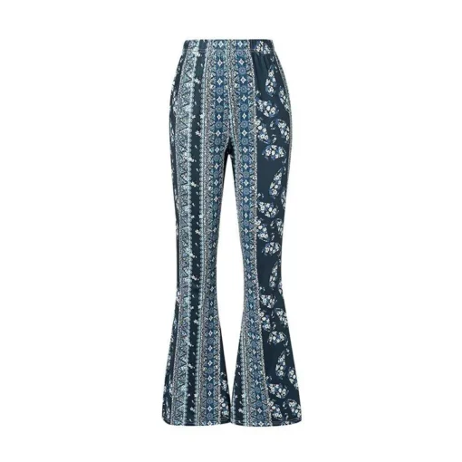 Floral Print High-Waist Flared Pants for Women