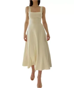 Women’s Thick Strap Midi Formal Dress