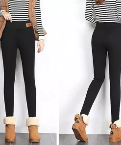 Women Pants Winter Fleece Thicken Pants Lamb Wool
