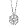 Elegant Heart-Shaped Crystal Clover Pendant Necklace – Fashion Jewelry for Women