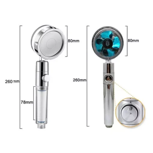 360° Rotating High-Pressure Water Saving Shower Head – Ideal for Low Pressure Supply