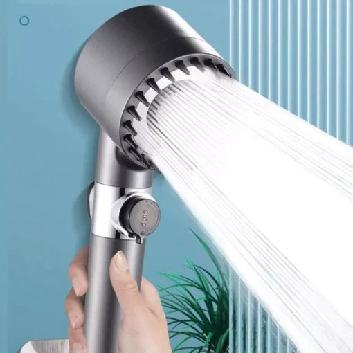 High-Pressure 3-Mode Adjustable Shower Head with Water-Saving Filter – Portable Bathroom Accessory
