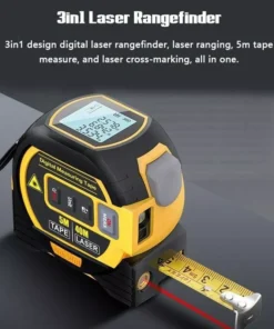 Multi-Function Laser Distance Meter with 5m Tape Measure and Cross-Marking
