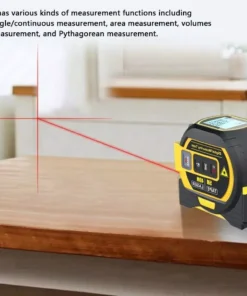 Multi-Function Laser Distance Meter with 5m Tape Measure and Cross-Marking