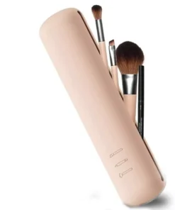 Sleek Silicone Makeup Brush Organizer – Compact Travel Pouch for Cosmetics