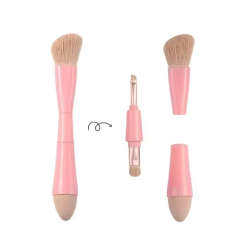 4-in-1 Multifunctional Detachable Makeup Brush Set – Portable Beauty Tools