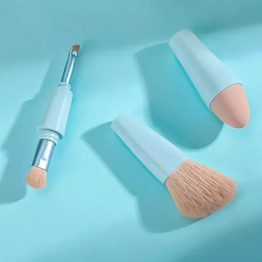 4-in-1 Multifunctional Detachable Makeup Brush Set – Portable Beauty Tools