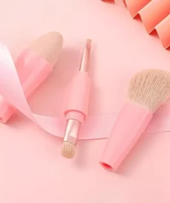 4-in-1 Multifunctional Detachable Makeup Brush Set – Portable Beauty Tools
