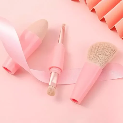 4-in-1 Multifunctional Detachable Makeup Brush Set – Portable Beauty Tools