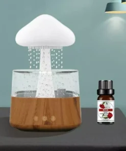 Colorful Mushroom Rain Cloud Air Humidifier and Night Light with Aromatherapy
