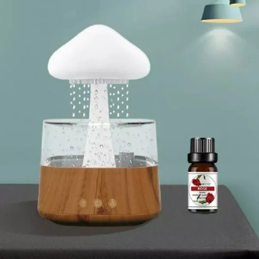 Colorful Mushroom Rain Cloud Air Humidifier and Night Light with Aromatherapy