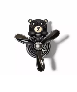 Refreshing Pilot Bear Car Air Freshener with Rotating Propeller – Lemon Scent