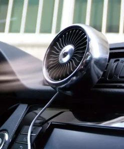 USB Car Vent Fan with 3 Speeds & Colorful LED Light