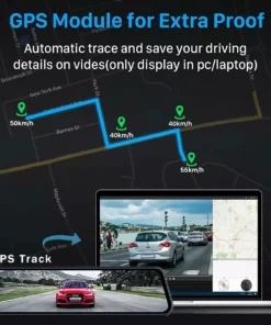 Car 10 Inch 4K Wi-Fi GPS Mirror Dash Cam Dual Lens