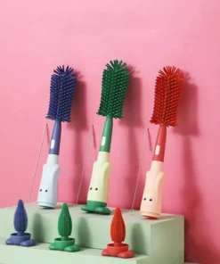 Multi-Purpose Silicone Baby Bottle & Pacifier Brush Set