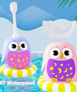 360-Degree U-Shaped Kids Sonic Electric Toothbrush with Silicone Grip