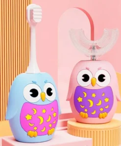 360-Degree U-Shaped Kids Sonic Electric Toothbrush with Silicone Grip