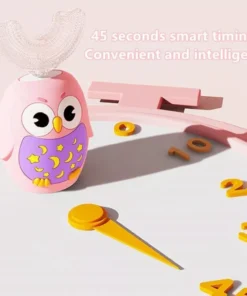 360-Degree U-Shaped Kids Sonic Electric Toothbrush with Silicone Grip